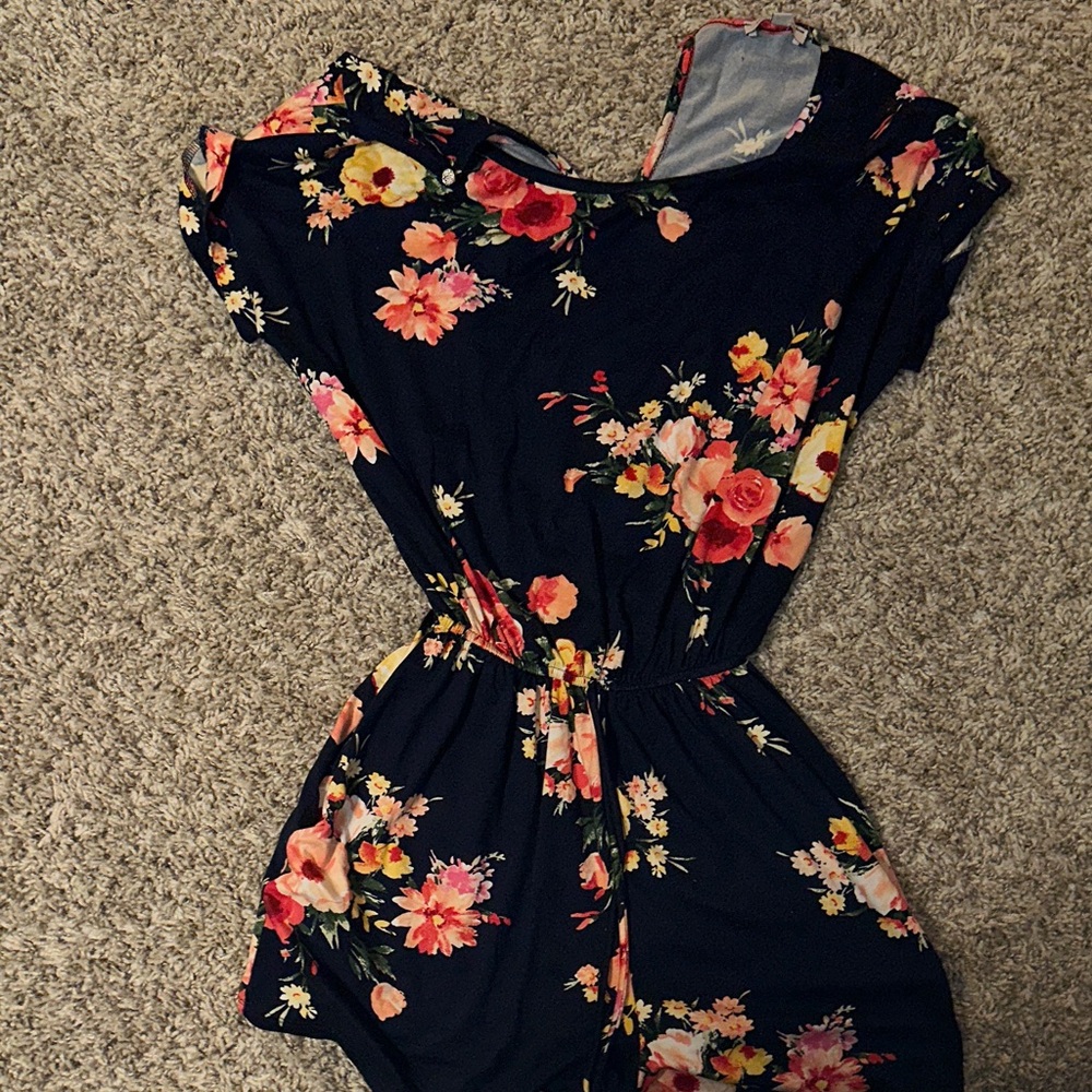 Amazon Floral Jumpsuit - Black and Pink